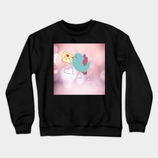 Cute Couple Gifts Bird Love Mail Valentines Day Hearts Crewneck Sweatshirt